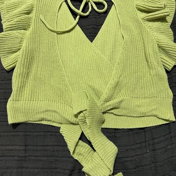 Green Knit Open-Back Top Size 1XL   <<45>> - Picture 5 of 5